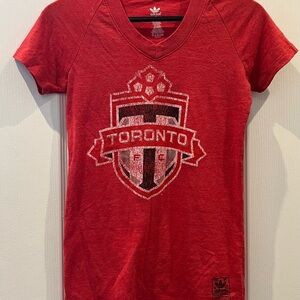 Adidas Women's Red Toronto FC V-Neck Tee